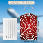 2 Pack Luggage Tags for Suitcases Spider Web Leather Luggage Tags Privacy Cover ID Label with Stainless Steel Loop and Address Card for Women Men Travel Bag Backpack (Spider Web)