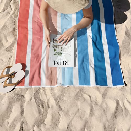 Microfiber Beach Towel for Adults with Bag (Multicolor / Extra Large 78x35")