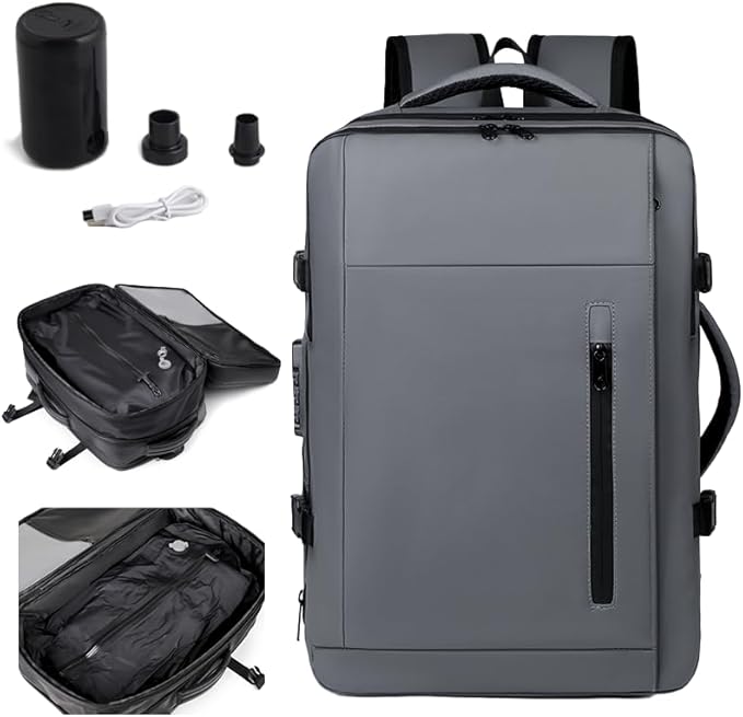 Vacuum-sealed travel computer backpack, Water-Resistant, by Unknown