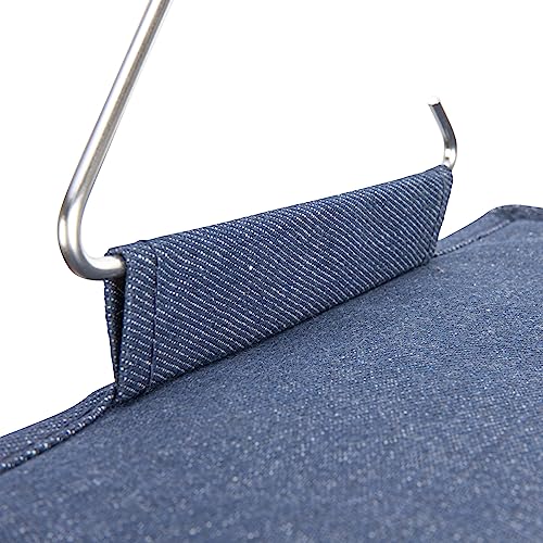Hanging Cotton Blend Closet Organizer with 3 Storage Shelves (Denim)
