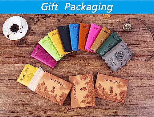 Airtag Passport Holder Cover Wallet RFID Blocking (118#Black / Passport Covers)