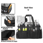 Large Grill Utensil Caddy with Paper Towel Holder for Cook Supplies (Black)