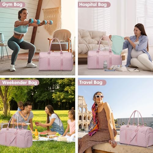 Women Weekender Travel Duffle Bag (20-Pink - 3 PCS / Large)