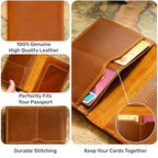 Leather Passport Holder (Brown / Solid)