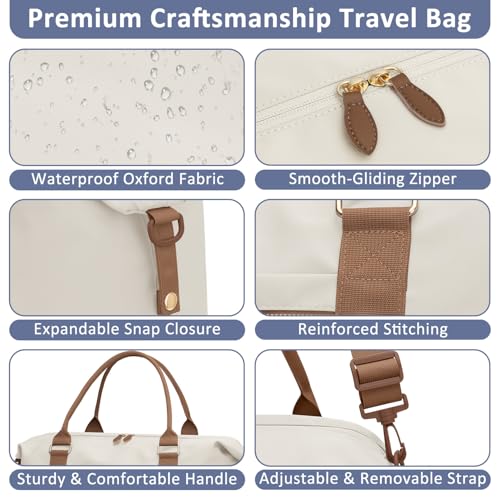 Women Travel Duffle Bags (Beige / X-Large)