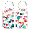 Luggage Tags Privacy Cover ID Label for Travel Bag Suitcase (Raining Hearts)