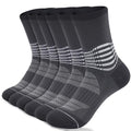 Crew Compression Socks for Women Men with Ankle Arch Support Plantar Fasciitis Relief 3 Pairs (Large / Grey(3 Pairs))