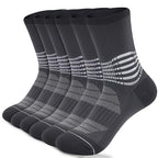 Crew Compression Socks for Women Men with Ankle Arch Support Plantar Fasciitis Relief 3 Pairs (Small / Grey(3 Pairs))