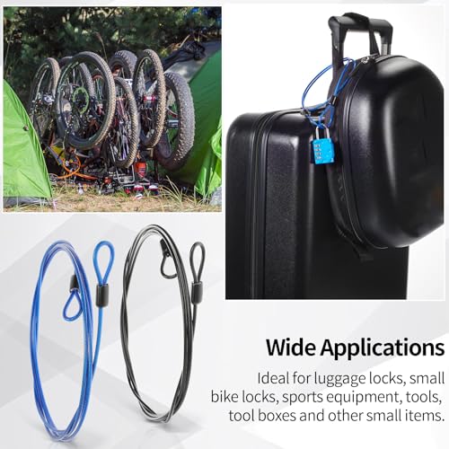 12pack Security Cable Lock (Black,Blue / 7 ft)