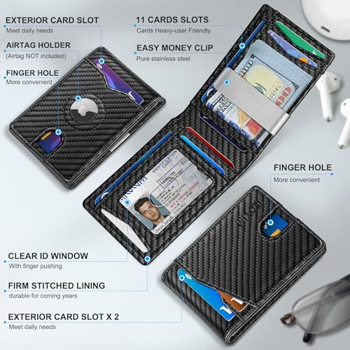 Airtag Wallet for Men (Black157)