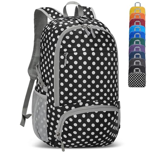 Lightweight Packable Backpack 30L (30L / D-black,white Polka Dots)