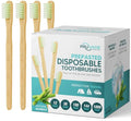 36 Pack Disposable Bamboo Toothbrushes with Toothpaste Built in (1 Count (Pack of 36))
