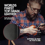 RFID Leather Trifold Wallets for Men ID Window (Rich Black)