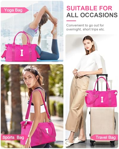Dance Gym Duffel Bag Gifts for Girls Teen (Hot Pink / I)