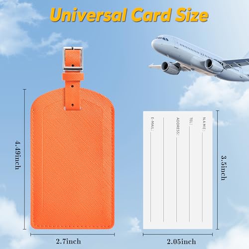 3 Pack Luggage Tags for Suitcases (Bright Orange)