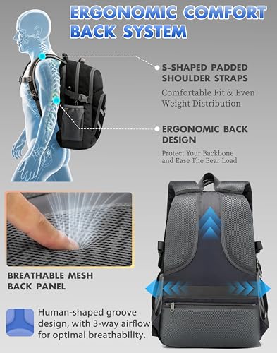 Extra Large Backpack Bookbag for College Laptop Travel (17 Inch / Classic Black)