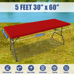2 Pack Rectangle Spandex Fitted Table Cloth (Red / 60" x 30" (Rectangular))