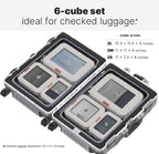 Premium Compression Packing Cubes for Travel (Sand / 6 pack)