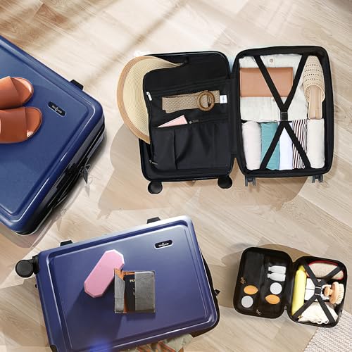Hard Shell Luggage Sets with Spinner Wheels 4 Piece (4 Piece Set (20/24/28) / Navy)