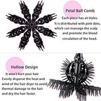 Drying Hair Brush 3D Round Hair Brushes With Alligator Hair Clips and Wide Tooth Comb Women Blow Detangling Ball Hair brush 360° Curly Styling Circle Hair Comb (Set with Accessories)