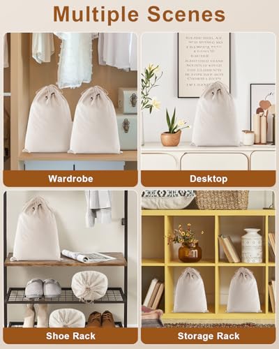 4 Pcs Shoe Bags for Travel (Beige / 17.3"x12.6")