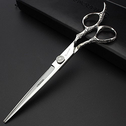6/7-Inch Professional Hair Scissors Haircut Rose Pattern Hair Scissors Styling Tools Japanese Stainless Steel Scissor Set (7-in cutting scissors) (7-inch Cutting Scissors)