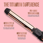 FoxyBae Rotating Curling Iron - Professional Automatic Hair Curler Wand for Long Hair w/Temp Control - 1” Titanium Barrel Hair Styling Tools for Silky Curls - Self Hair Curlers - [Black-Rose-Gold]
