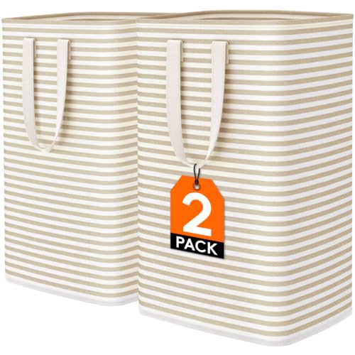 75L Large Laundry Baskets (Beige / 75L)
