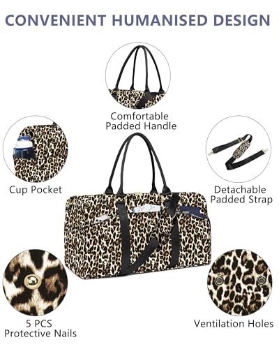 Women Weekender Travel Duffle Bag (11-Cheetah Print / Large)