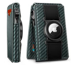 Men Leather Wallet for AirTag (Dark Green8618)
