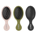 Conair Detangling Mini Hair Brush Set, 3-Pack Detangler Brushes for Wet or Dry Hair, Detangler for All Hair Types, Hair Brushes for Women, Travel Size, Matte Pink, Green, Black