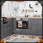 10 Pcs Halloween Kitchen Decor Set Pumpkin Kitchen Rugs (Black, Gray / Halloween Pumpkin)