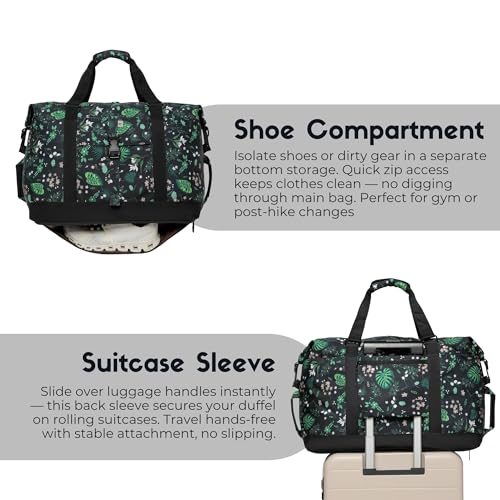 Duffel with Utility Pouch (Floral & Foliage)