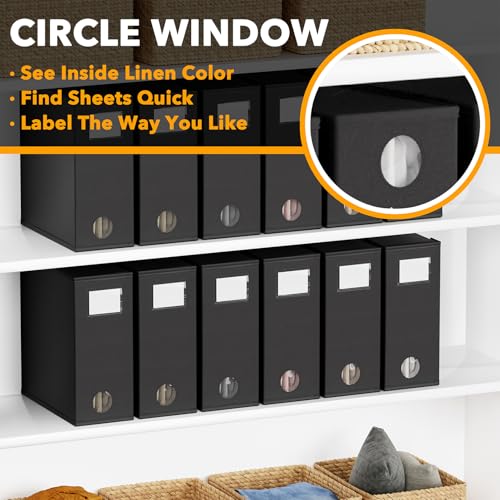 12 Pack Bed Sheet Organizers and Storage (12 Pack / Black)