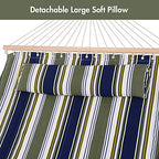 Double Hammock with Stand 12FT (2 Person With Stand / Blue & Green Stripes)