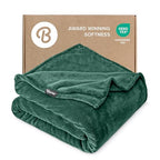 Fleece Blanket Luxury Microplush (Full/Queen / 12 - Forest Green)