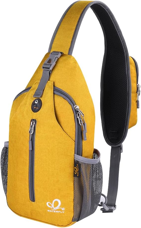 WATERFLY Crossbody Sling Backpack Sling Bag Travel Hiking Chest Bag Daypack by Waterfly