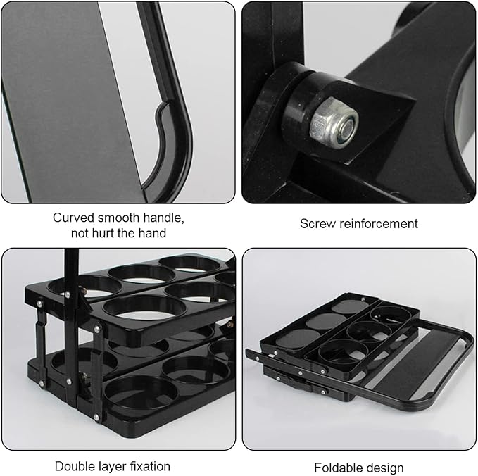 Plastic Foldable Cup Holder, 13 inches, Holds 6 Beverages, Portable - Image 6