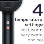 Beurer HC35 Compact Hair Dryer 1500-Watt Blow Dryer Ionic Technology Reduces Frizz Lightweight and Portable Travel Hair Dryer with 4 Temperature and 3-Speed Settings & Cold Air Function (Black)