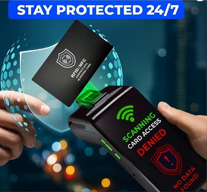 Technixx RFID Blocking Card, 3 Pack, Contactless NFC Jamming Credit & Debit - Image 3