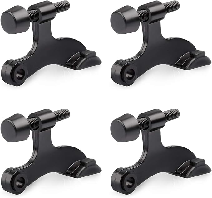 HOMOTEK 4 Pack Hinge Pin Black Door Stopper, Adjustable Deluxe Heavy Duty Door by HOMOTEK
