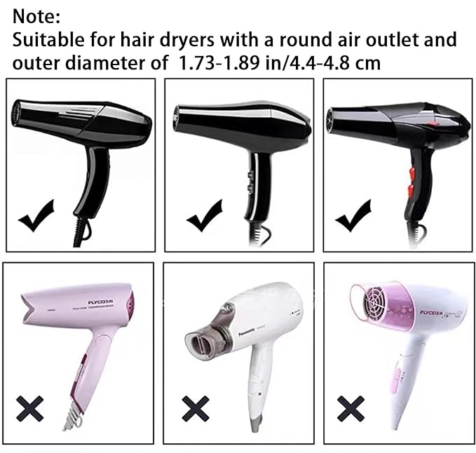 2Pcs Black Plastic Universal Blow Hair Dryer Comb Attachment for Straightening, Detangling - Nozzle Hairdressing Salon Comb,Styling Tools and Appliances for Curly, Natural Hair
