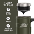 THERMOS Stainless King Vacuum-Insulated Travel Mug, 16 Ounce, Army Green - Image 4
