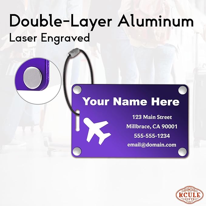 Personalized Luggage Tags: Custom Metal Luggage Tags - Image 4