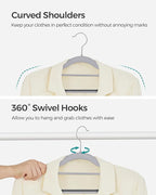 SONGMICS Pack of 60 Coat Hangers, Space-Saving Plastic Clothes Hangers - Image 4