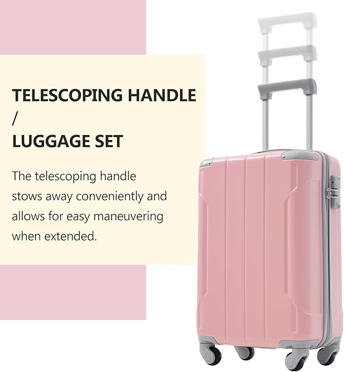 Merax Luggage Set 3 Piece, 20 Inch Carry on Spinner Suitcase - Image 8