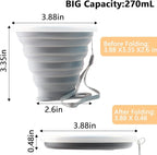Litoexpe 2 Pack Silicone Collapsible Travel Cup Portable Folding Camping Cup - Image 2