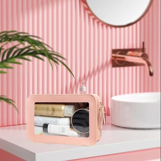 Clear Makeup Bag Small, TSA Approved Portable Toiletry Bag - Image 5