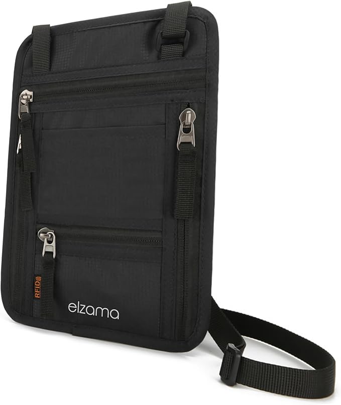 elzama Travel Neck Wallet, Neck Passport Holder, RFID Blocking Passport Wallet by elzama