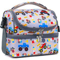 Double Decker Cooler Insulated Lunch Bag Large Tote for Boys (Truck)